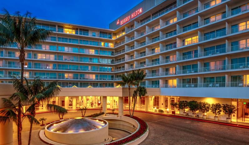 Beverly Hilton-Hotel Exterior Evening